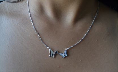 Twin Butterfly Charm Necklace