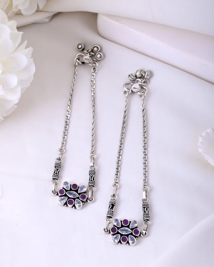 925 Oxidised Silver Tribal Disc Anklet Pair – Handmade Payal Set for Women