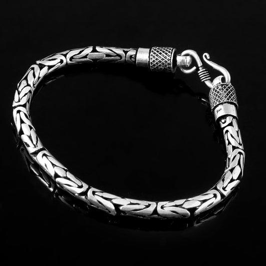 Zameer Bracelet – Oxidised 925 Silver Byzantine Bali Link Bracelet