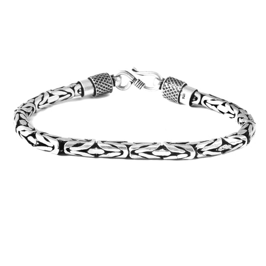 Zameer Bracelet – Oxidised 925 Silver Byzantine Bali Link Bracelet