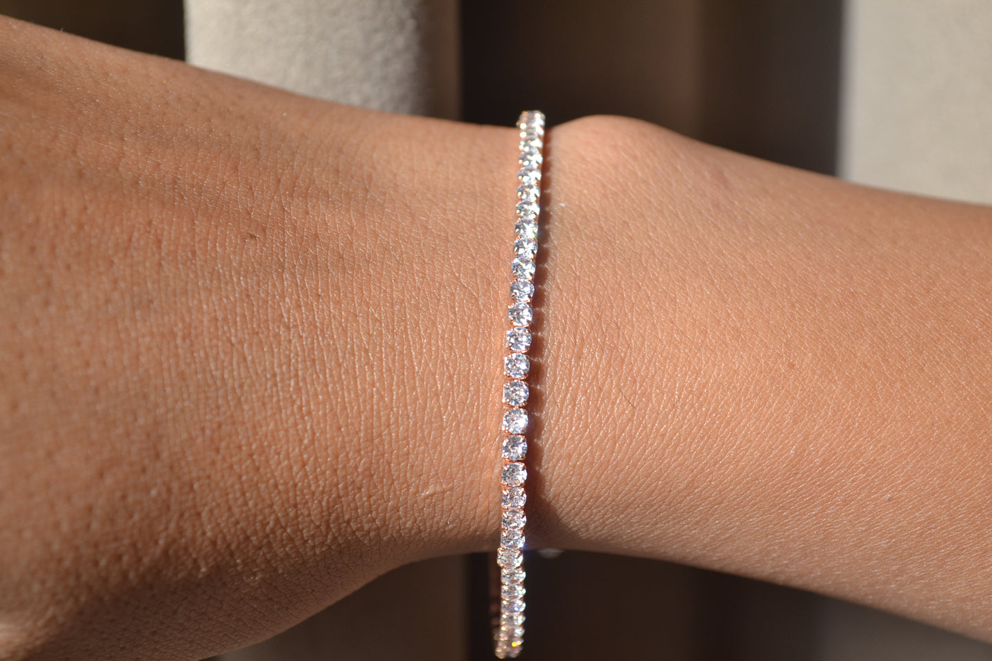 Ishq Bracelet – Dual-Tone 925 Silver Zircon Tennis Bracelet