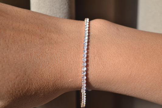 Ishq Bracelet – Dual-Tone 925 Silver Zircon Tennis Bracelet