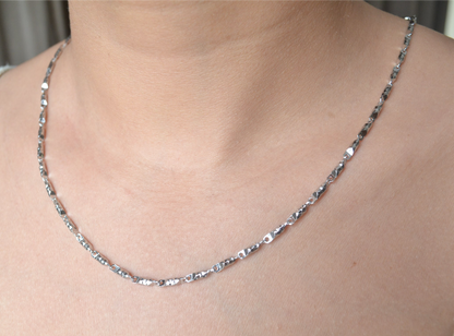 Diamond-Cut Link Silver Chain – 925 Sterling Reflective Women’s Necklace