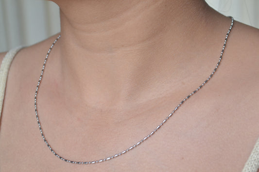 Zohra Chain – Beaded Silver Chain