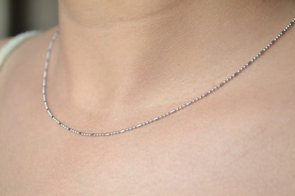 Najma Chain – Beaded Silver Chain
