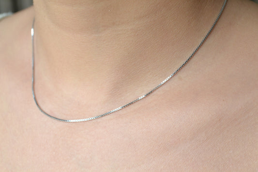 Chahat Chain – Rhodium Plated Box Silver Chain