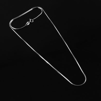 Glossy Herringbone Silver Chain – Flat 925 Sterling Necklace