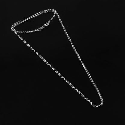 Classic Rolo Link Silver Chain – 925 Sterling Round Link Necklace