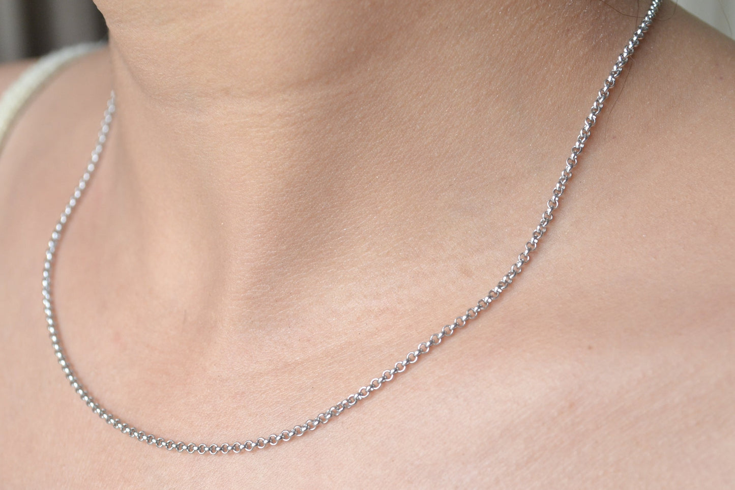 Classic Rolo Link Silver Chain – 925 Sterling Round Link Necklace