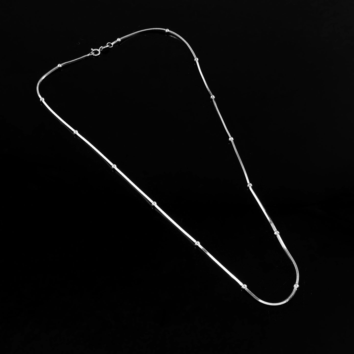 Rizwaan Chain – Beaded Silver Chain