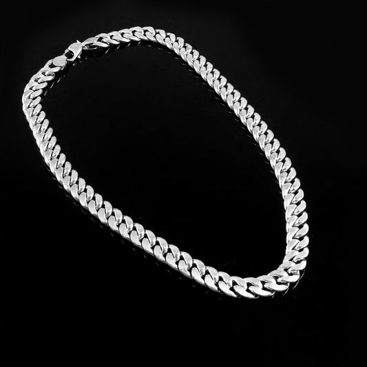 Agha Chain – Glossy Finish Cuban Silver Chain