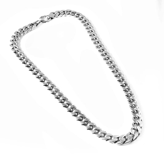 Agha Chain – Glossy Finish Cuban Silver Chain