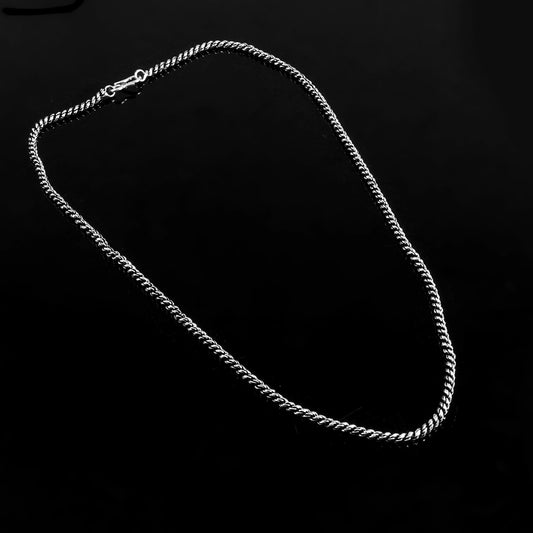 Baadal Chain – Oxidised Rope Silver Chain