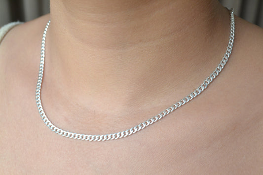 Rehan Chain – Glossy Finish Cuban Silver Chain