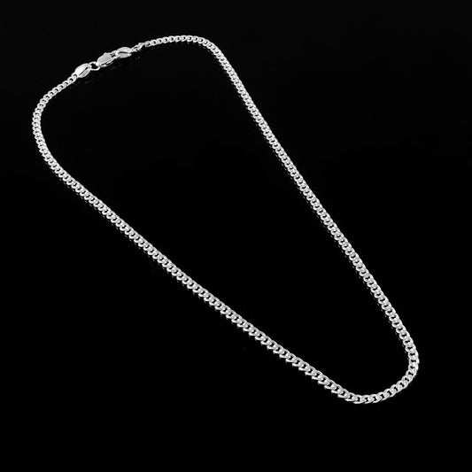 Rehan Chain – Glossy Finish Cuban Silver Chain