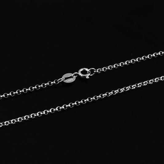 Classic Rolo Link Silver Chain – 925 Sterling Round Link Necklace