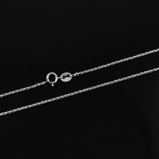 Delicate Twisted Rope Silver Chain – 925 Sterling Fine Cable Necklace