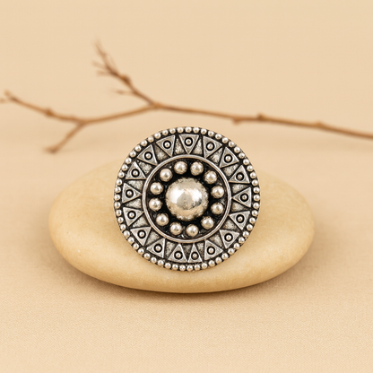 Concentric Tribal Garnet Ring