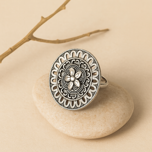 Floral Lattice Oxidised Ring