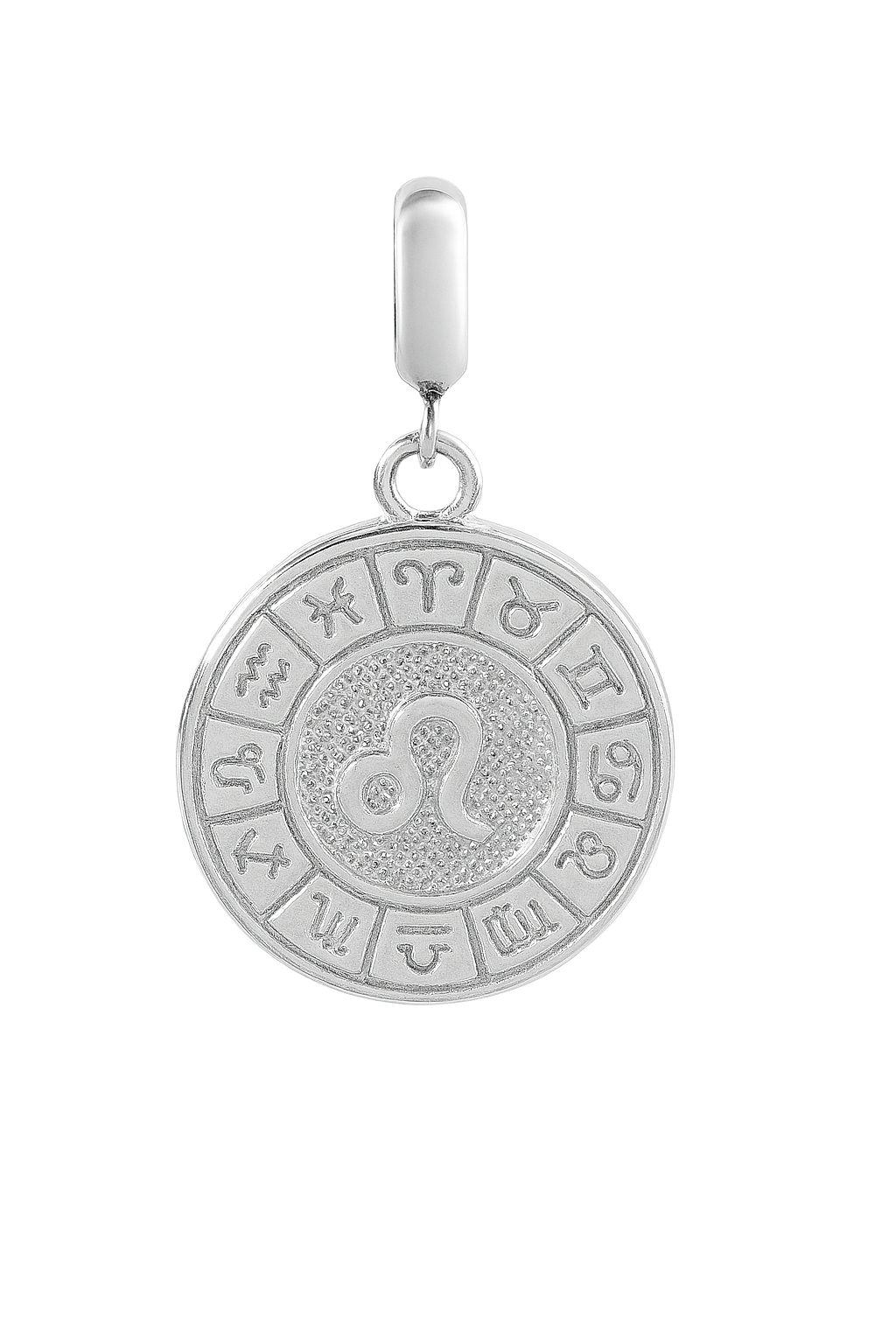 Leo Zodiac Charm in Sterling Silver – Dual-Sided Lion Pendant