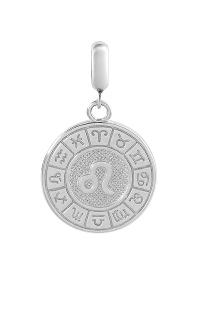 Leo Zodiac Charm in Sterling Silver – Dual-Sided Lion Pendant