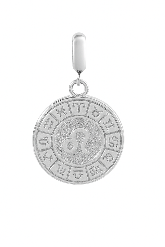 Leo Zodiac Charm in Sterling Silver – Dual-Sided Lion Pendant