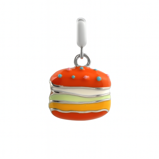 Colorful Burger Charm in 925 Silver