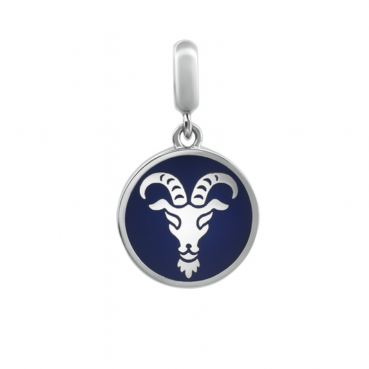 Capricorn Zodiac Sign Charm in 925 Silver – Enamel Pendant