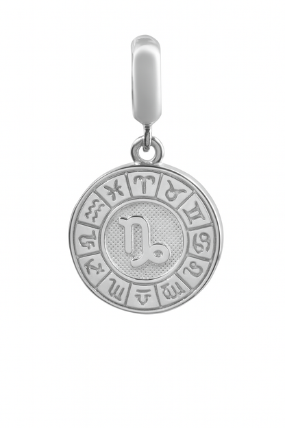 Capricorn Zodiac Sign Charm in 925 Silver – Enamel Pendant