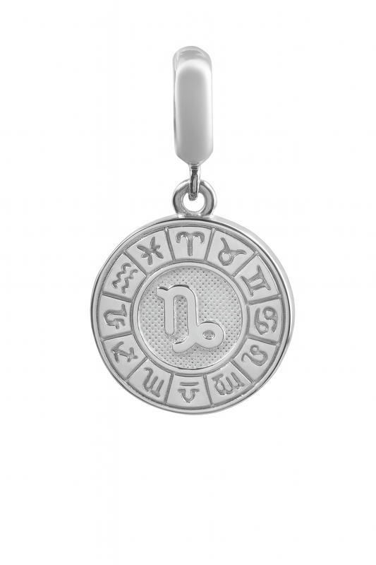 Capricorn Zodiac Sign Charm in 925 Silver – Enamel Pendant