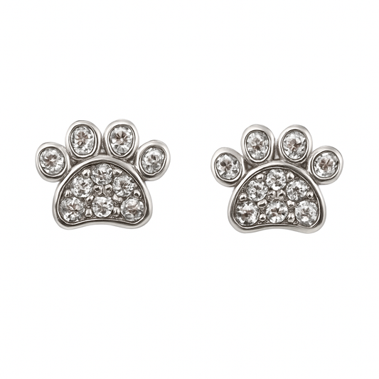 Yellow Paw Print Charm in 925 Silver