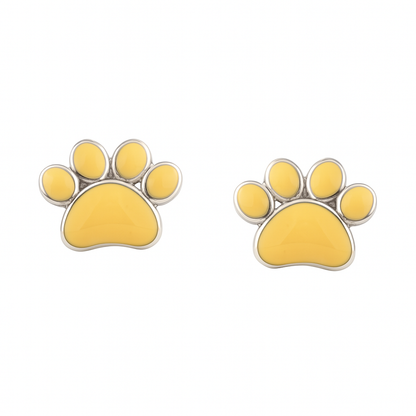 Yellow Paw Print Charm in 925 Silver
