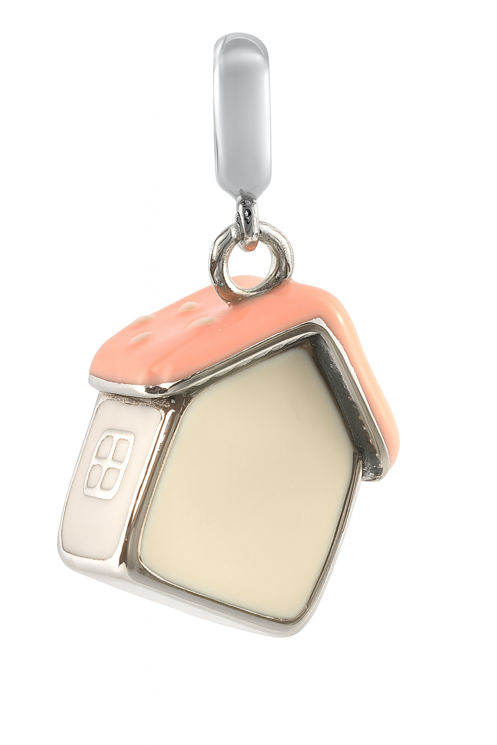 Miniature Enamel Cottage House Charm in 925 Silver