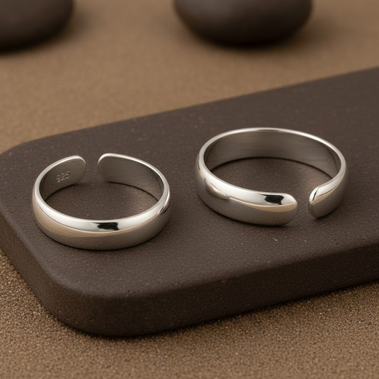 925 Sterling Silver Adjustable Plain Toe Rings – Minimalist Unisex Everyday Jewelry