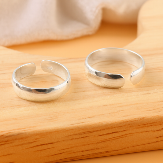 925 Sterling Silver Adjustable Plain Toe Rings – Minimalist Unisex Everyday Jewelry