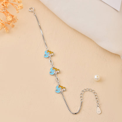 925 Sterling Silver Mermaid Charm Bracelet – Adjustable Kids Chain