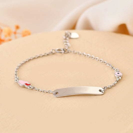 Personalised Heart-Eye Sterling-Silver ID Bracelet | Adjustable Baby Nazariya