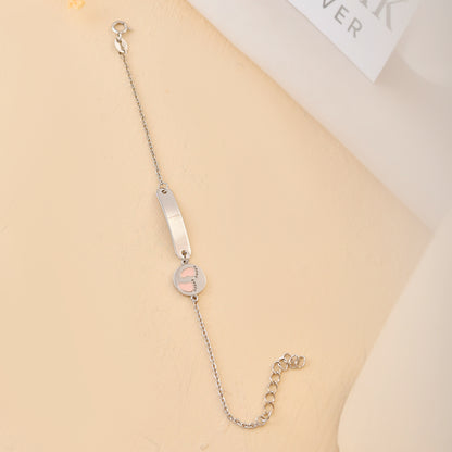 925 Sterling Silver Engravable ID Bracelet with Baby Footprint Charm – Adjustable Infant Keepsake