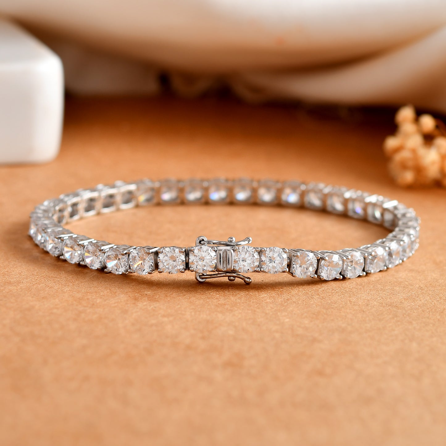Baaraat Bracelet – 925 Silver Mozambique Stone Set Tennis Bracelet
