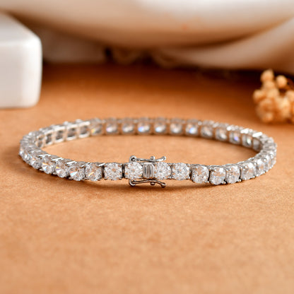 Baaraat Bracelet – 925 Silver Mozambique Stone Set Tennis Bracelet