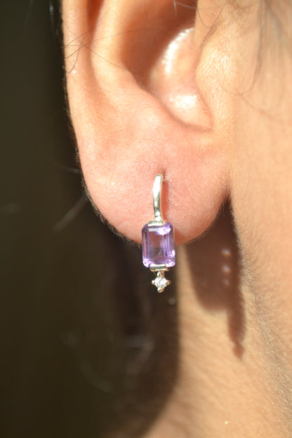 Amethyst Stud Drops