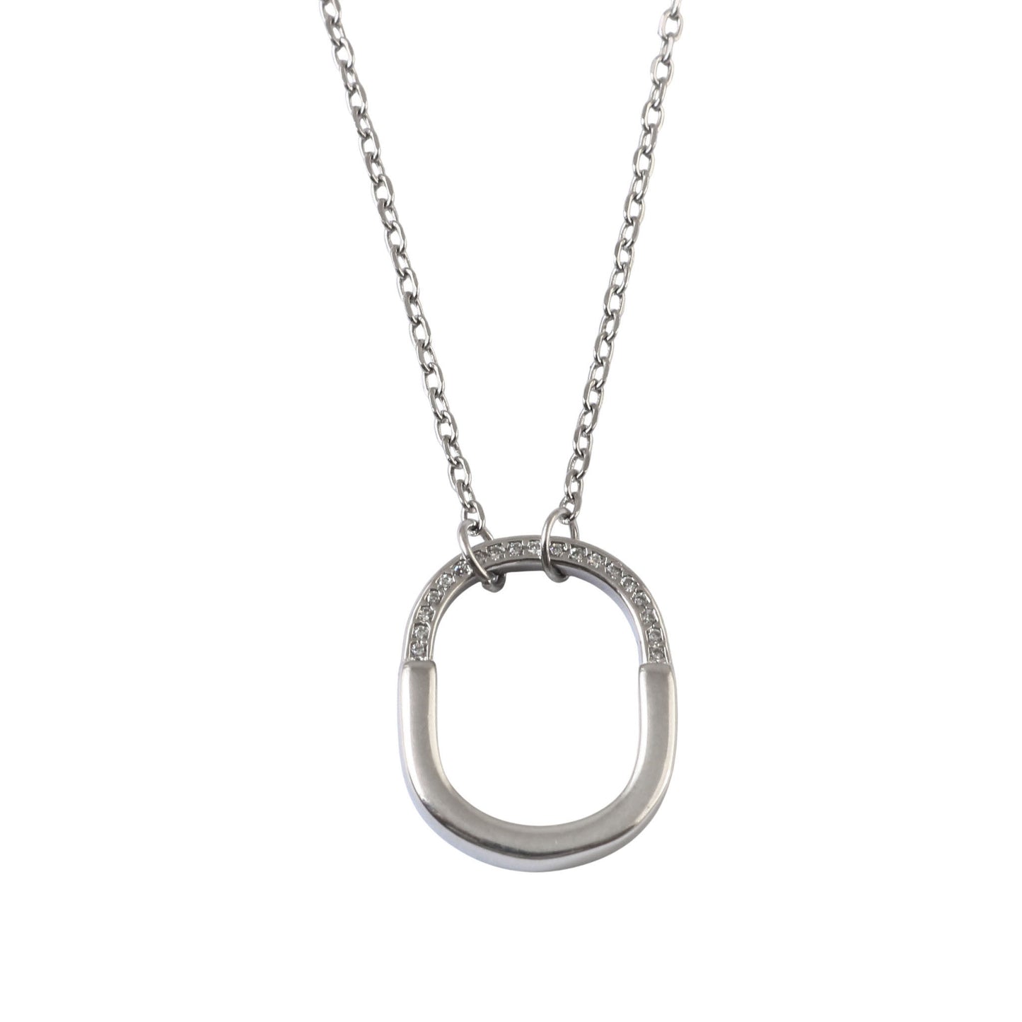 925 Sterling Silver Interlocking Rings Pendant Necklace