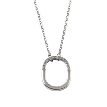 925 Sterling Silver Interlocking Rings Pendant Necklace