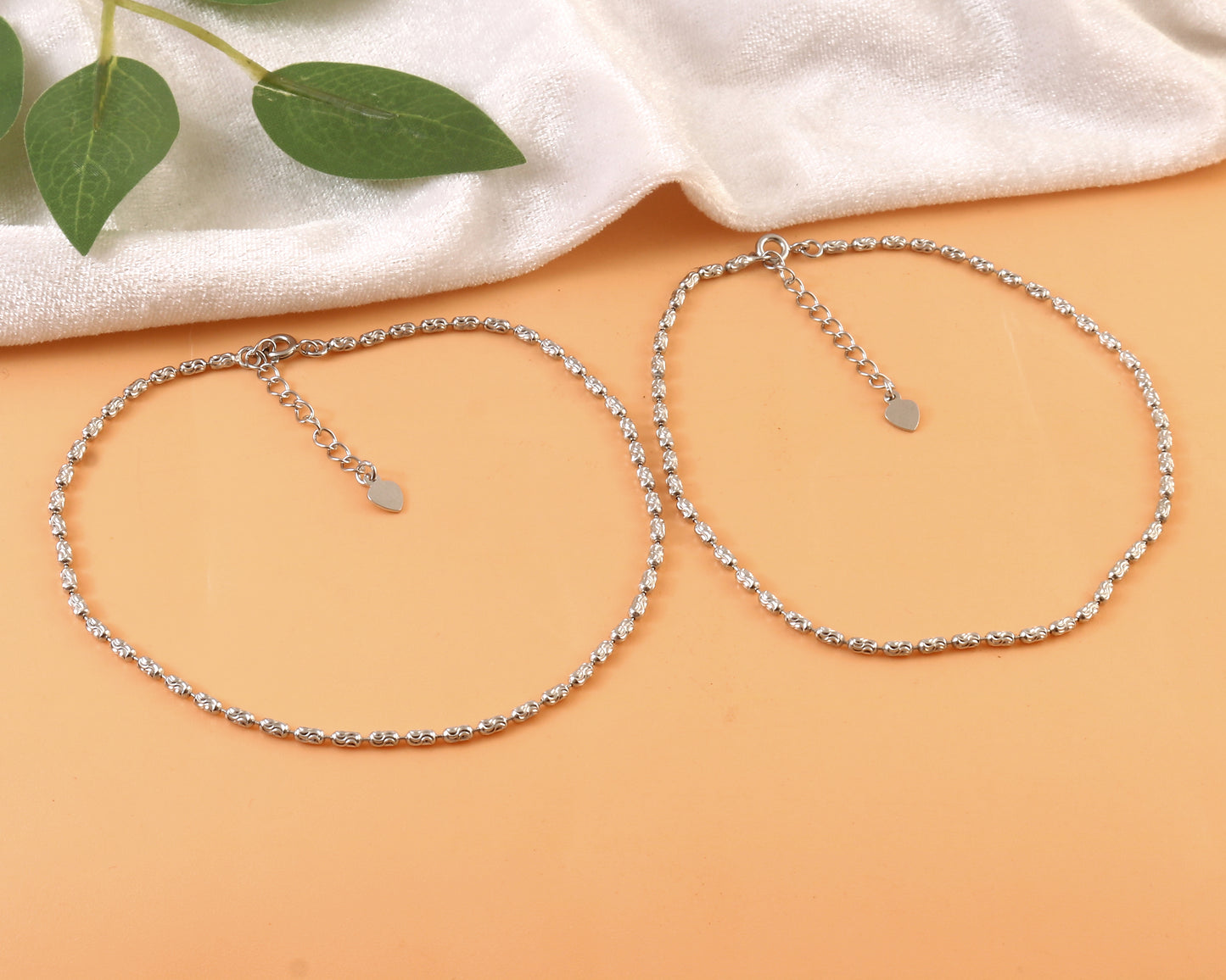 Sterling Silver Rope Chain Anklet – Elegant 925 Silver Adjustable Foot Jewelry