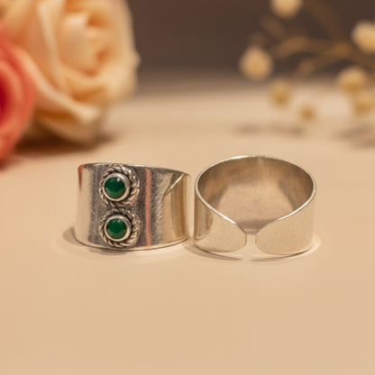 Jaya Green Wide Toe Rings