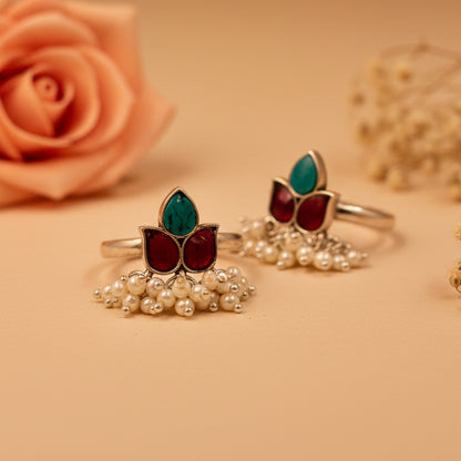 Moti Tulsi Toe Rings