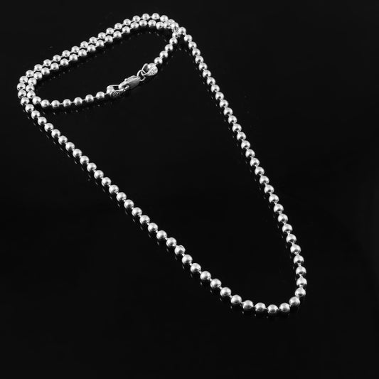 Jameel Chain – Glossy Finish Beaded Silver Chain