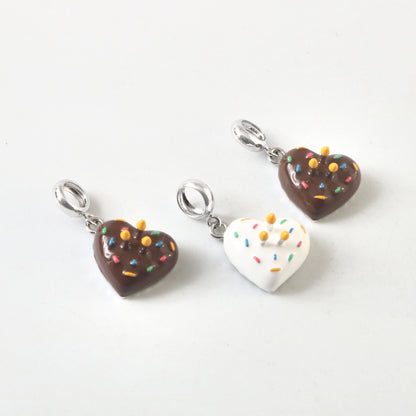 Heart Chocolate Sprinkle Charm in 925 Silver