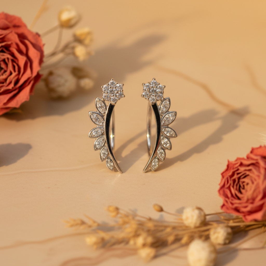 Kiran Floral Ear Climbers