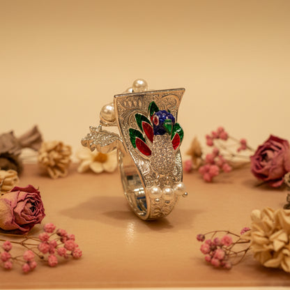 Moti Filigree Peacock Ring